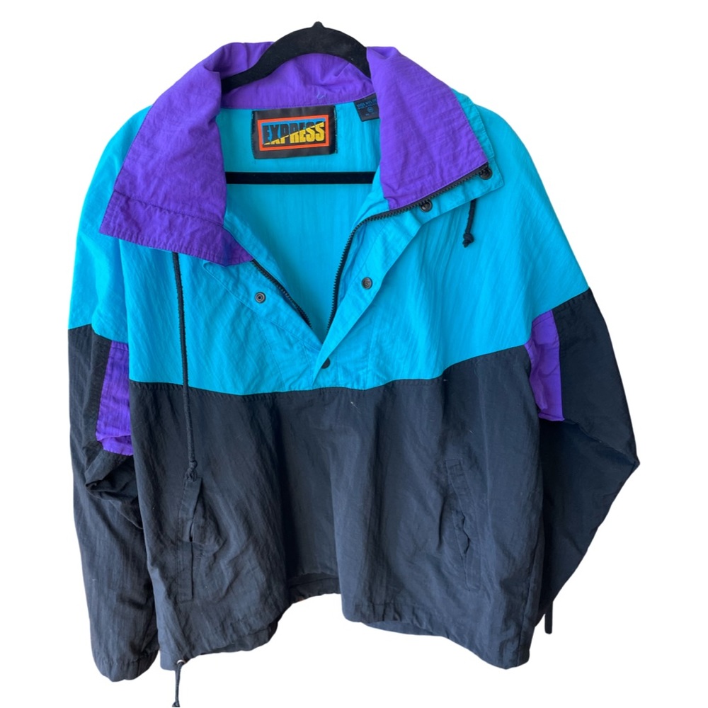 VTG Express Purple, Blue and Black Windbreaker